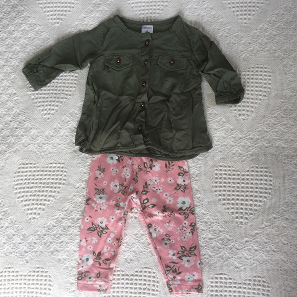 green baby girl outfit